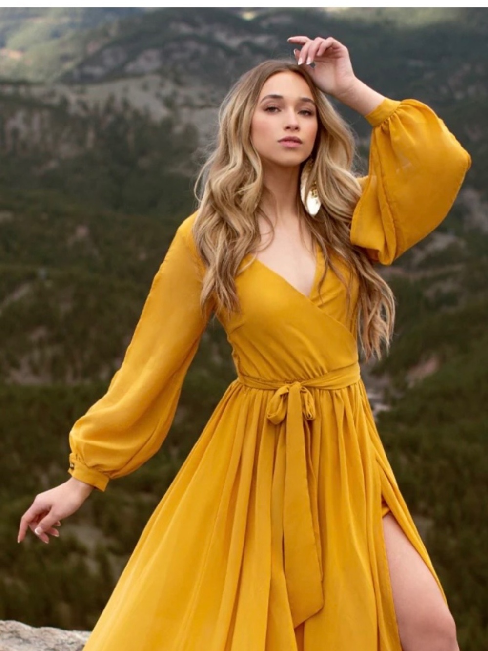 Joyfolie Aniya Dress in Mustard